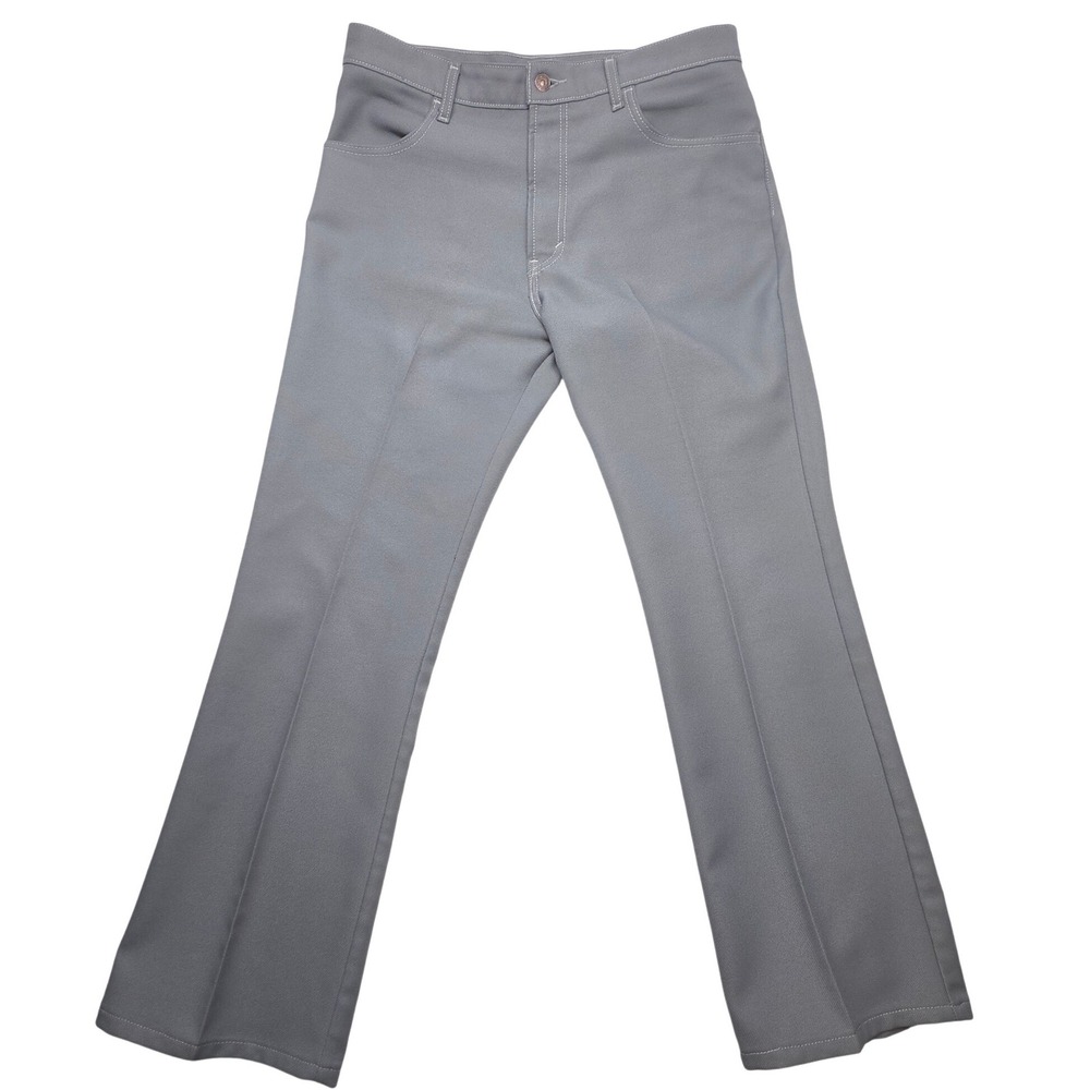 Levis 517 Sta-Prest Bootcut Trousers Mens W36 L30 Grey Polyester 517-0703 - Picture 1 of 11